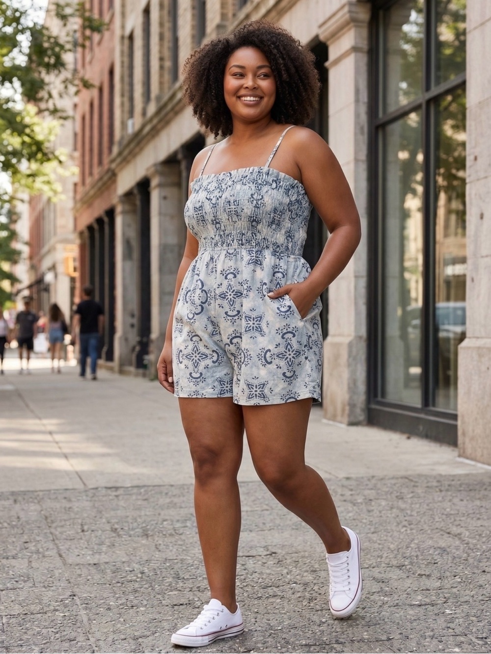 NWT Anthropologie Pilcro  Smocked Romper Size XL